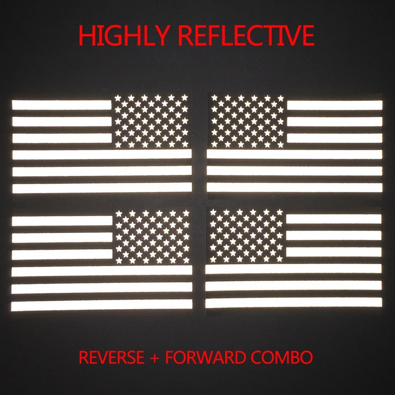 Creatrill Reflective Subdued American Flag Stickers 2 Pairs Bundle 3" X 5" Tactical Military Flag Reverse USA Decal for SUV, Hard Hat, Car Vinyl Window Bumper Decal Sticker - Image 5